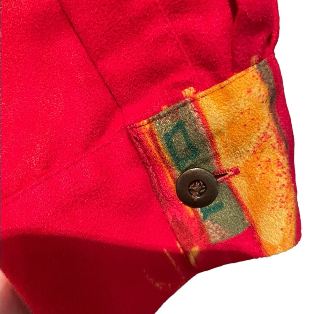 Chicos Red Asian Patterned Shirt/Jacket, Size 3 - Picture 4 of 6